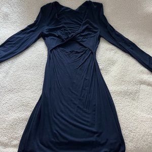 Navy Body Con Cut Out Dress